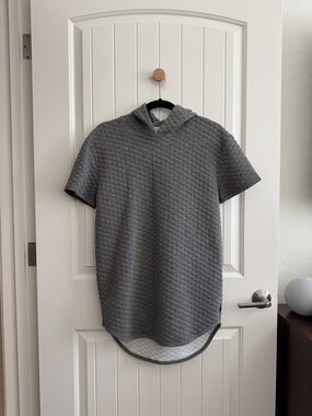 Men's Short-Sleeve Quilted Hoodie - Gray